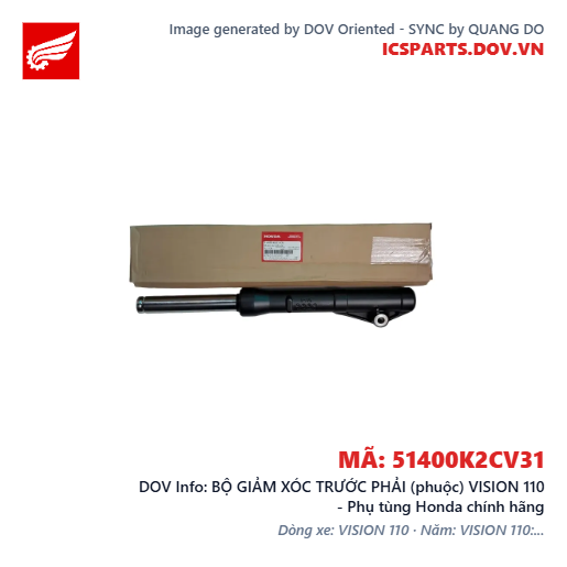 BỘ GIẢM XÓC TRƯỚC PHẢI (phuộc) VISION 110 - Phụ tùng Honda chính hãng