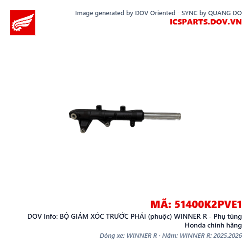 BỘ GIẢM XÓC TRƯỚC PHẢI (phuộc) WINNER R - Phụ tùng Honda chính hãng