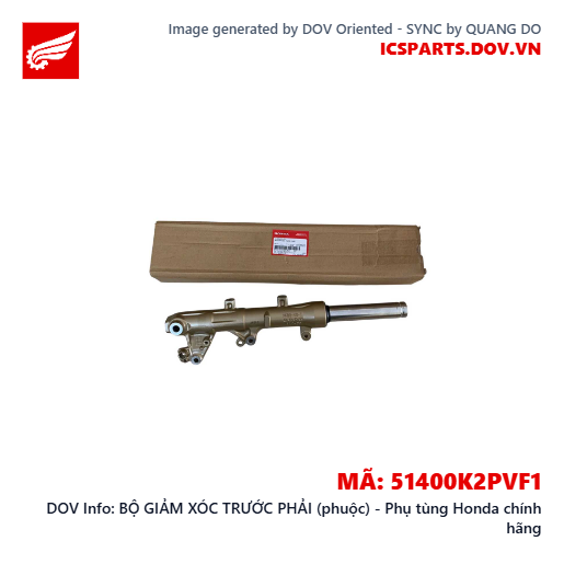BỘ GIẢM XÓC TRƯỚC PHẢI (phuộc) - Phụ tùng Honda chính hãng