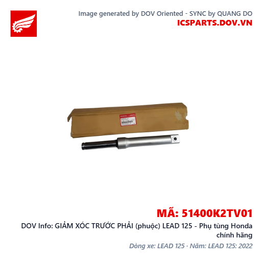 GIẢM XÓC TRƯỚC PHẢI (phuộc) LEAD 125 - Phụ tùng Honda chính hãng