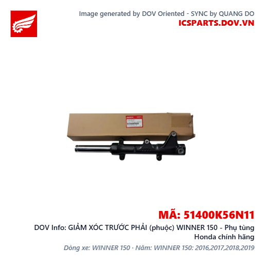 GIẢM XÓC TRƯỚC PHẢI (phuộc) WINNER 150 - Phụ tùng Honda chính hãng