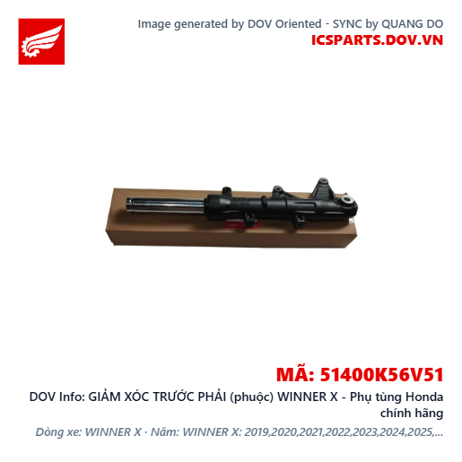 GIẢM XÓC TRƯỚC PHẢI (phuộc) WINNER X - Phụ tùng Honda chính hãng