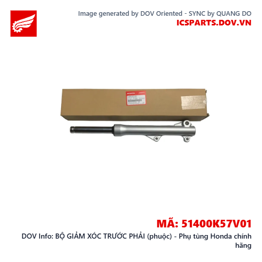 BỘ GIẢM XÓC TRƯỚC PHẢI (phuộc) - Phụ tùng Honda chính hãng