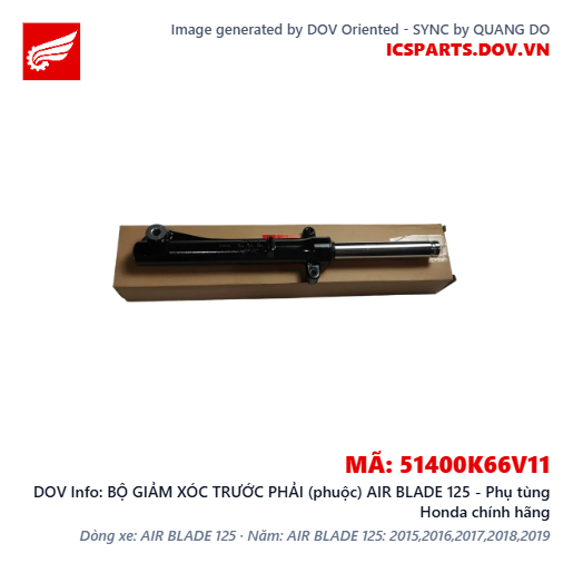 BỘ GIẢM XÓC TRƯỚC PHẢI (phuộc) AIR BLADE 125 - Phụ tùng Honda chính hãng