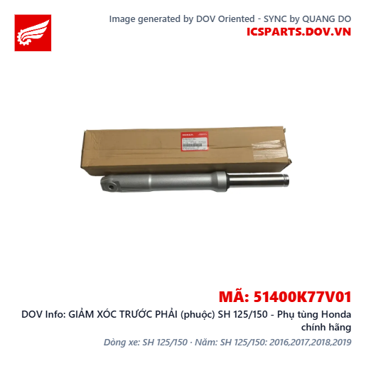 GIẢM XÓC TRƯỚC PHẢI (phuộc) SH 125/150 - Phụ tùng Honda chính hãng