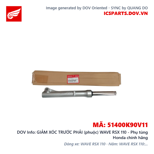 GIẢM XÓC TRƯỚC PHẢI (phuộc) WAVE RSX 110 - Phụ tùng Honda chính hãng