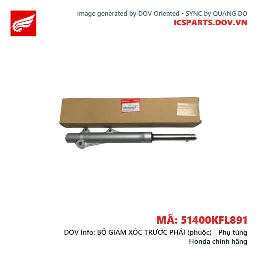 BỘ GIẢM XÓC TRƯỚC PHẢI (phuộc) - Phụ tùng Honda chính hãng