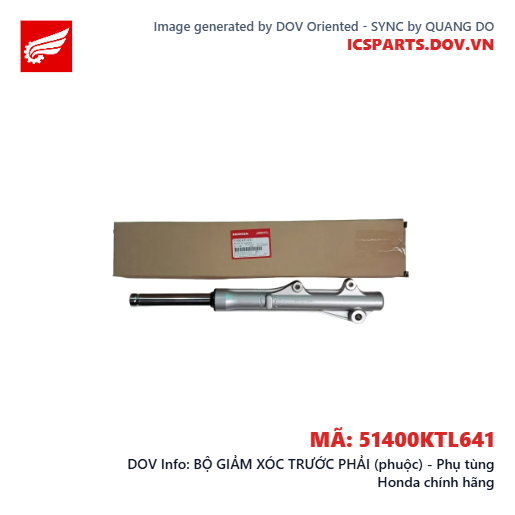 BỘ GIẢM XÓC TRƯỚC PHẢI (phuộc) - Phụ tùng Honda chính hãng