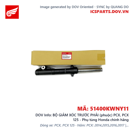 BỘ GIẢM XÓC TRƯỚC PHẢI (phuộc) PCX, PCX 125 - Phụ tùng Honda chính hãng