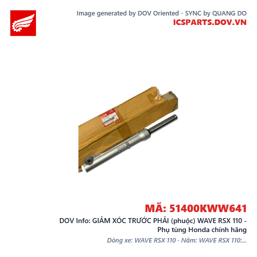 GIẢM XÓC TRƯỚC PHẢI (phuộc) WAVE RSX 110 - Phụ tùng Honda chính hãng