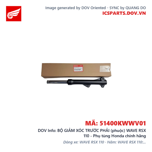 BỘ GIẢM XÓC TRƯỚC PHẢI (phuộc) WAVE RSX 110 - Phụ tùng Honda chính hãng