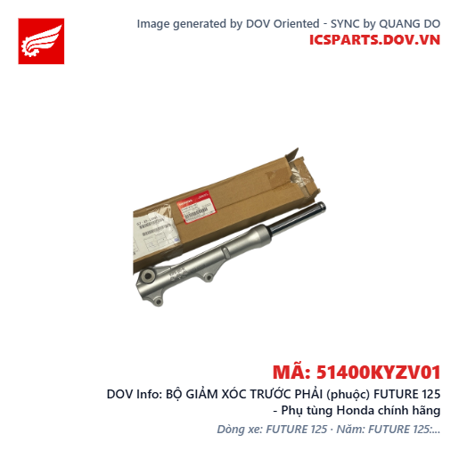BỘ GIẢM XÓC TRƯỚC PHẢI (phuộc) FUTURE 125 - Phụ tùng Honda chính hãng