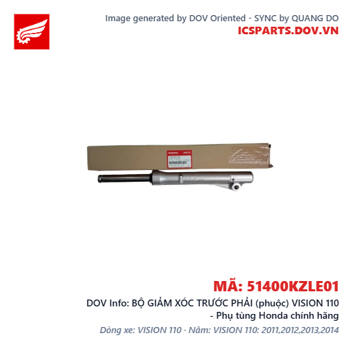 BỘ GIẢM XÓC TRƯỚC PHẢI (phuộc) VISION 110 - Phụ tùng Honda chính hãng