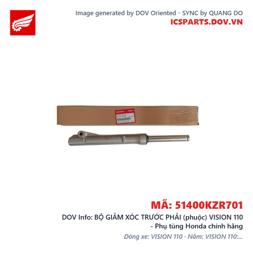 BỘ GIẢM XÓC TRƯỚC PHẢI (phuộc) VISION 110 - Phụ tùng Honda chính hãng