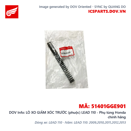 LÒ XO GIẢM XÓC TRƯỚC (phuộc) LEAD 110 - Phụ tùng Honda chính hãng