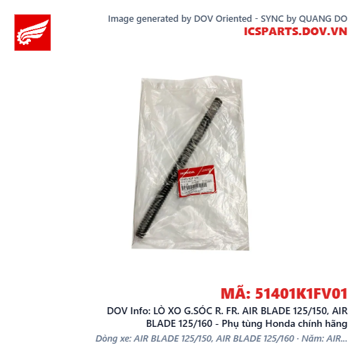 LÒ XO G.SÓC R. FR. AIR BLADE 125/150, AIR BLADE 125/160 - Phụ tùng Honda chính hãng
