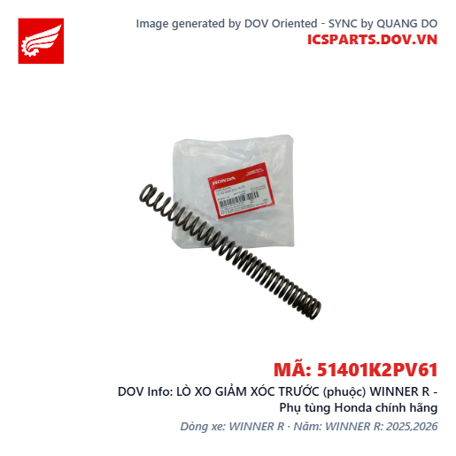 LÒ XO GIẢM XÓC TRƯỚC (phuộc) WINNER R - Phụ tùng Honda chính hãng