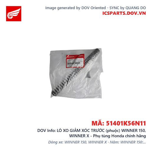 LÒ XO GIẢM XÓC TRƯỚC (phuộc) WINNER 150, WINNER X - Phụ tùng Honda chính hãng