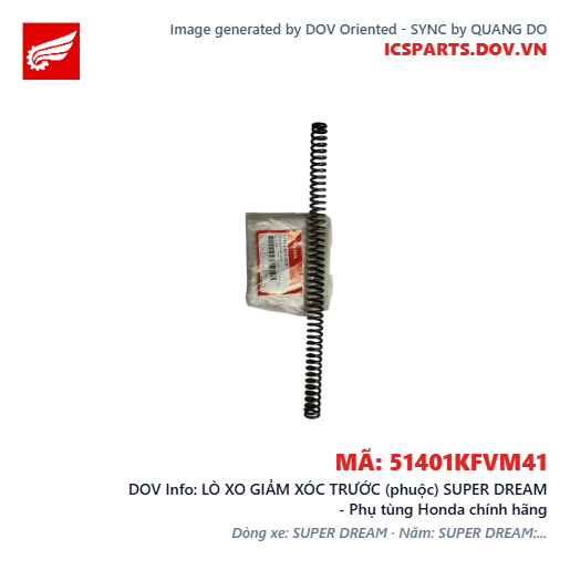 LÒ XO GIẢM XÓC TRƯỚC (phuộc) SUPER DREAM - Phụ tùng Honda chính hãng