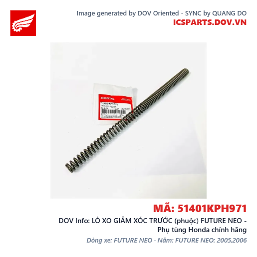 LÒ XO GIẢM XÓC TRƯỚC (phuộc) FUTURE NEO - Phụ tùng Honda chính hãng