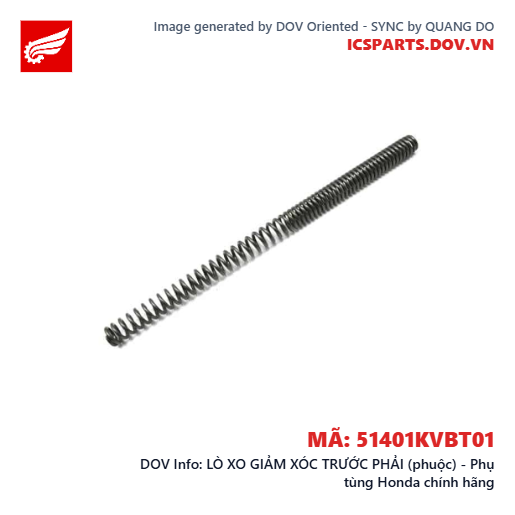 LÒ XO GIẢM XÓC TRƯỚC PHẢI (phuộc) - Phụ tùng Honda chính hãng