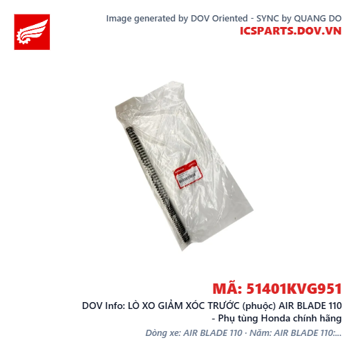 LÒ XO GIẢM XÓC TRƯỚC (phuộc) AIR BLADE 110 - Phụ tùng Honda chính hãng