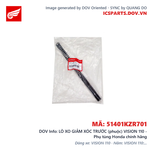 LÒ XO GIẢM XÓC TRƯỚC (phuộc) VISION 110 - Phụ tùng Honda chính hãng