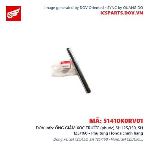 ỐNG GIẢM XÓC TRƯỚC (phuộc) SH 125/150, SH 125/160 - Phụ tùng Honda chính hãng