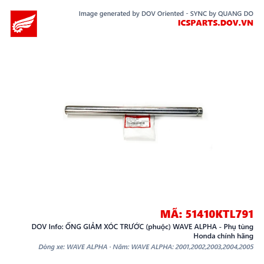 ỐNG GIẢM XÓC TRƯỚC (phuộc) WAVE ALPHA - Phụ tùng Honda chính hãng