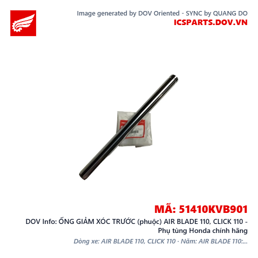 ỐNG GIẢM XÓC TRƯỚC (phuộc) AIR BLADE 110, CLICK 110 - Phụ tùng Honda chính hãng