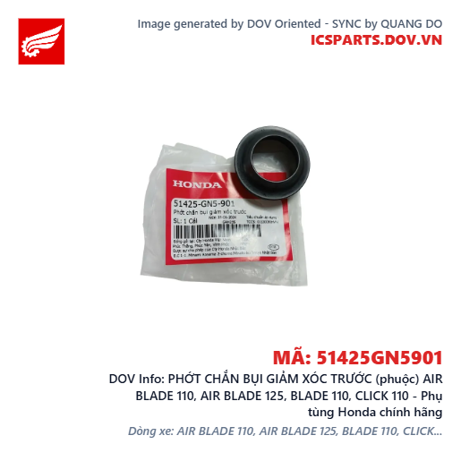 PHỚT CHẮN BỤI GIẢM XÓC TRƯỚC (phuộc) AIR BLADE 110, AIR BLADE 125, BLADE 110, CLICK 110 - Phụ tùng Honda chính hãng