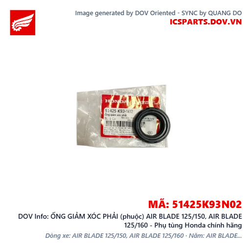 ỐNG GIẢM XÓC PHẢI (phuộc) AIR BLADE 125/150, AIR BLADE 125/160 - Phụ tùng Honda chính hãng