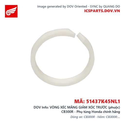 VÒNG XÉC MĂNG GIẢM XÓC TRƯỚC (phuộc) CB300R - Phụ tùng Honda chính hãng