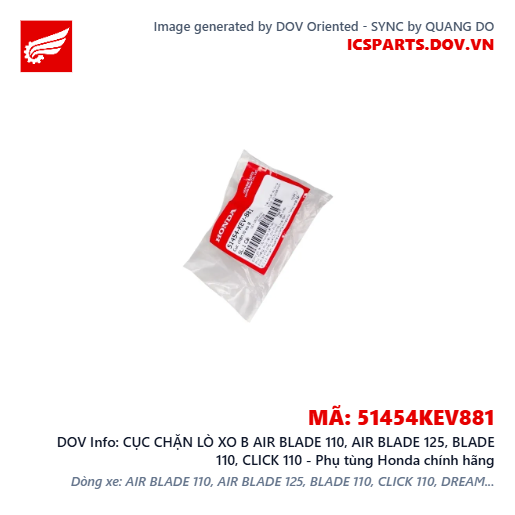 CỤC CHẶN LÒ XO B AIR BLADE 110, AIR BLADE 125, BLADE 110, CLICK 110 - Phụ tùng Honda chính hãng
