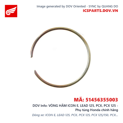 VÒNG HÃM ICON E, LEAD 125, PCX, PCX 125 - Phụ tùng Honda chính hãng