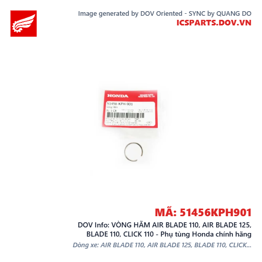 VÒNG HÃM AIR BLADE 110, AIR BLADE 125, BLADE 110, CLICK 110 - Phụ tùng Honda chính hãng