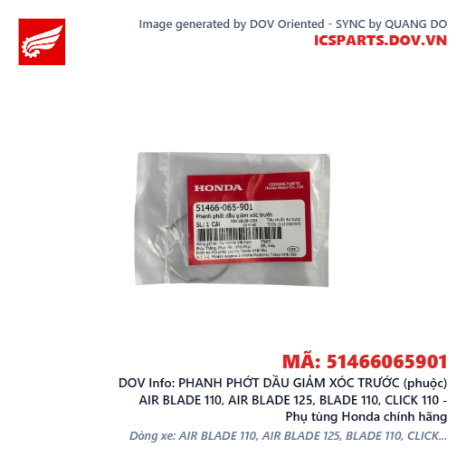PHANH PHỚT DẦU GIẢM XÓC TRƯỚC (phuộc) AIR BLADE 110, AIR BLADE 125, BLADE 110, CLICK 110 - Phụ tùng Honda chính hãng
