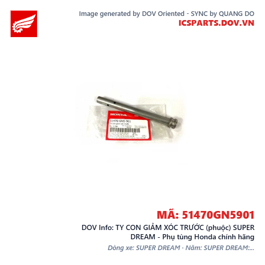 TY CON GIẢM XÓC TRƯỚC (phuộc) SUPER DREAM - Phụ tùng Honda chính hãng