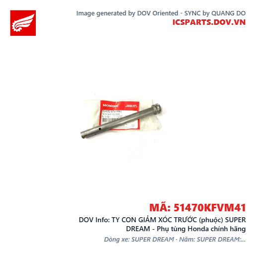 TY CON GIẢM XÓC TRƯỚC (phuộc) SUPER DREAM - Phụ tùng Honda chính hãng