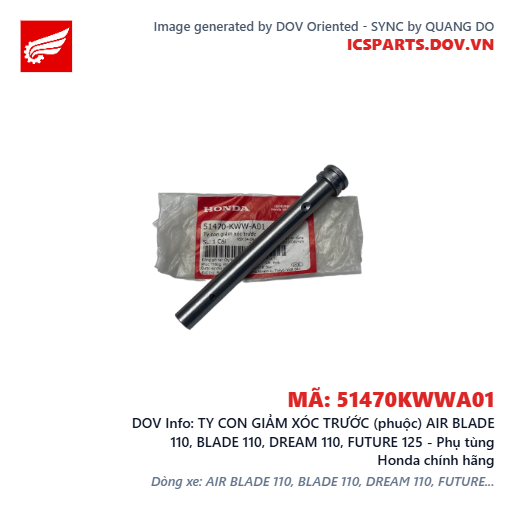 TY CON GIẢM XÓC TRƯỚC (phuộc) AIR BLADE 110, BLADE 110, DREAM 110, FUTURE 125 - Phụ tùng Honda chính hãng