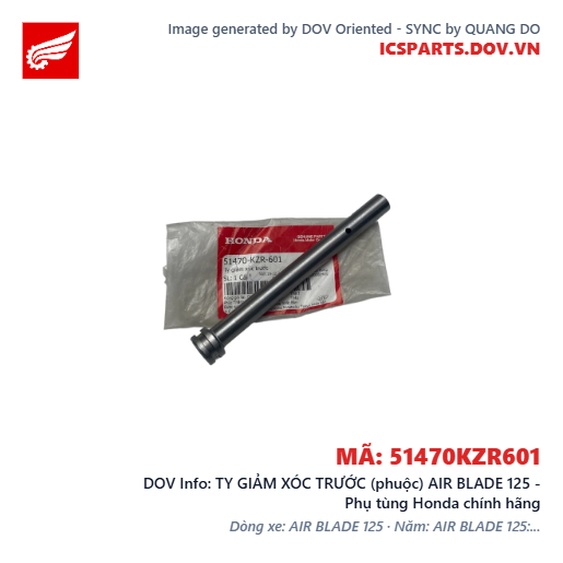TY GIẢM XÓC TRƯỚC (phuộc) AIR BLADE 125 - Phụ tùng Honda chính hãng