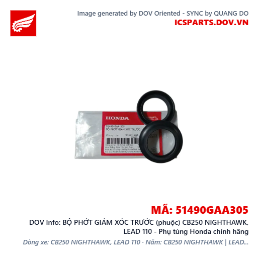 BỘ PHỚT GIẢM XÓC TRƯỚC (phuộc) CB250 NIGHTHAWK, LEAD 110 - Phụ tùng Honda chính hãng