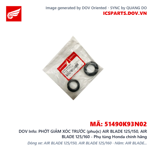 PHỚT GIẢM XÓC TRƯỚC (phuộc) AIR BLADE 125/150, AIR BLADE 125/160 - Phụ tùng Honda chính hãng