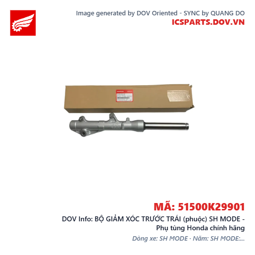 BỘ GIẢM XÓC TRƯỚC TRÁI (phuộc) SH MODE - Phụ tùng Honda chính hãng
