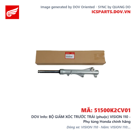 BỘ GIẢM XÓC TRƯỚC TRÁI (phuộc) VISION 110 - Phụ tùng Honda chính hãng