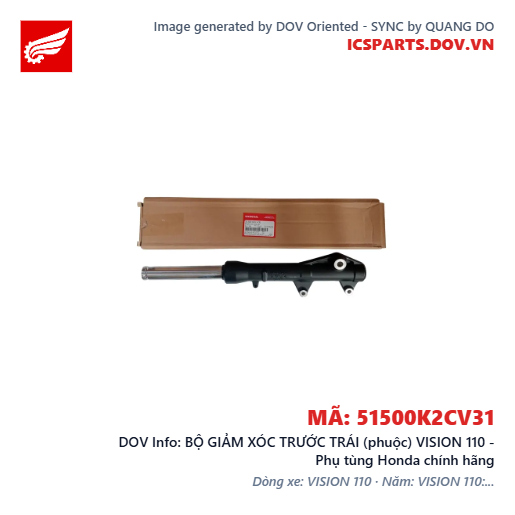 BỘ GIẢM XÓC TRƯỚC TRÁI (phuộc) VISION 110 - Phụ tùng Honda chính hãng