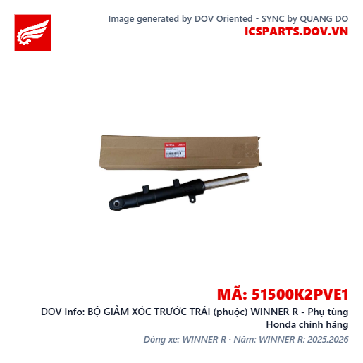 BỘ GIẢM XÓC TRƯỚC TRÁI (phuộc) WINNER R - Phụ tùng Honda chính hãng