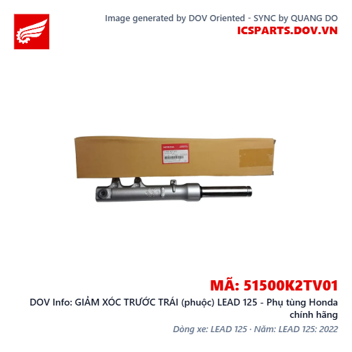 GIẢM XÓC TRƯỚC TRÁI (phuộc) LEAD 125 - Phụ tùng Honda chính hãng