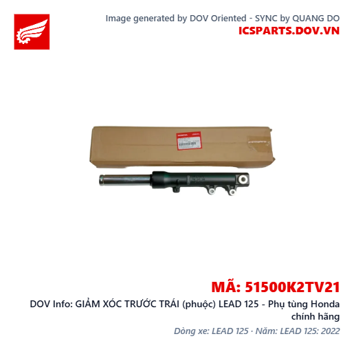 GIẢM XÓC TRƯỚC TRÁI (phuộc) LEAD 125 - Phụ tùng Honda chính hãng