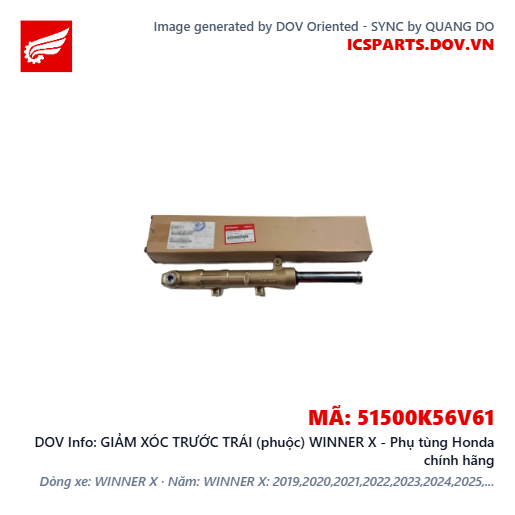 GIẢM XÓC TRƯỚC TRÁI (phuộc) WINNER X - Phụ tùng Honda chính hãng